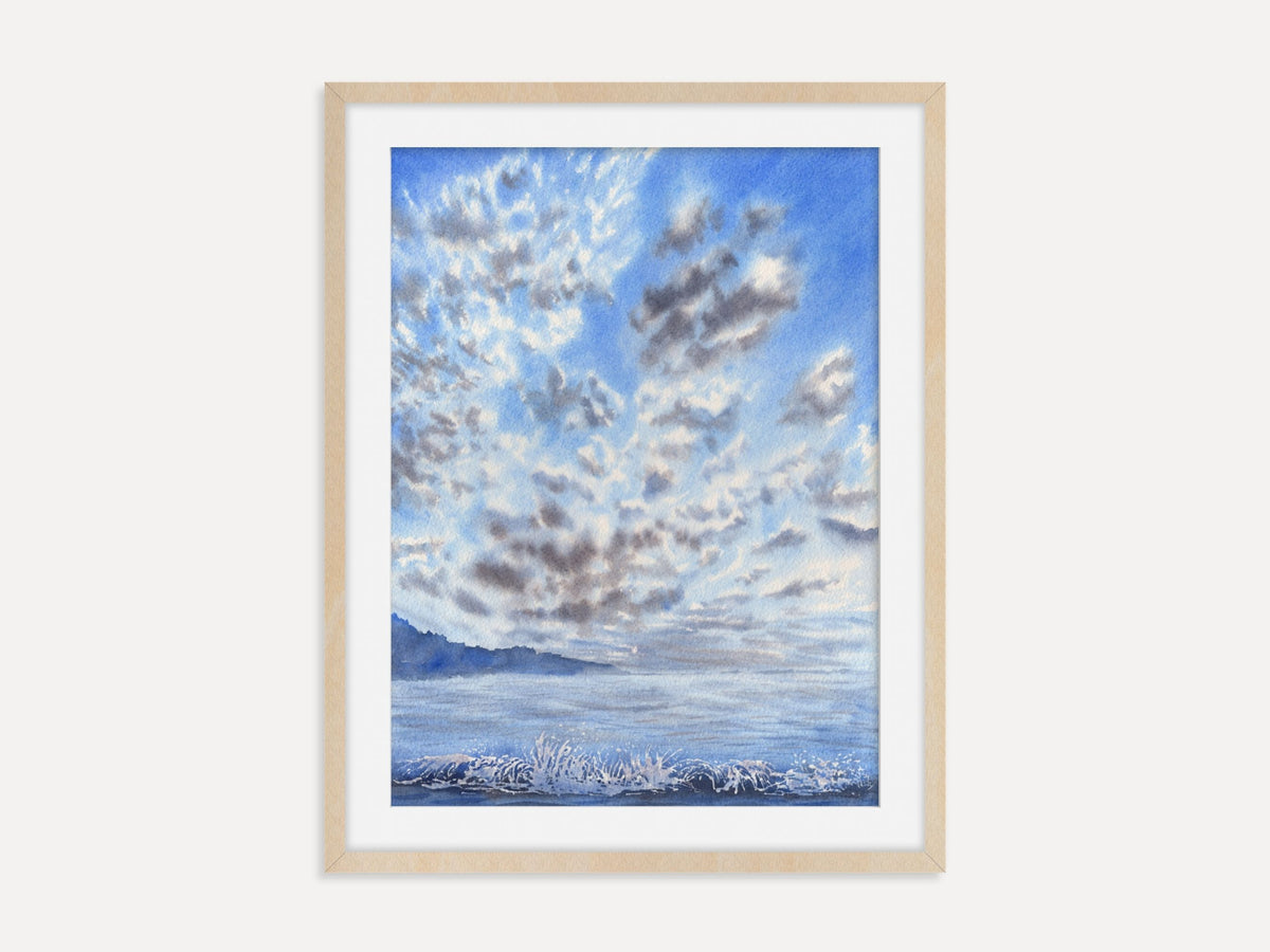 Fluffy Cirrocumulus Clouds - Original Watercolor Painting
