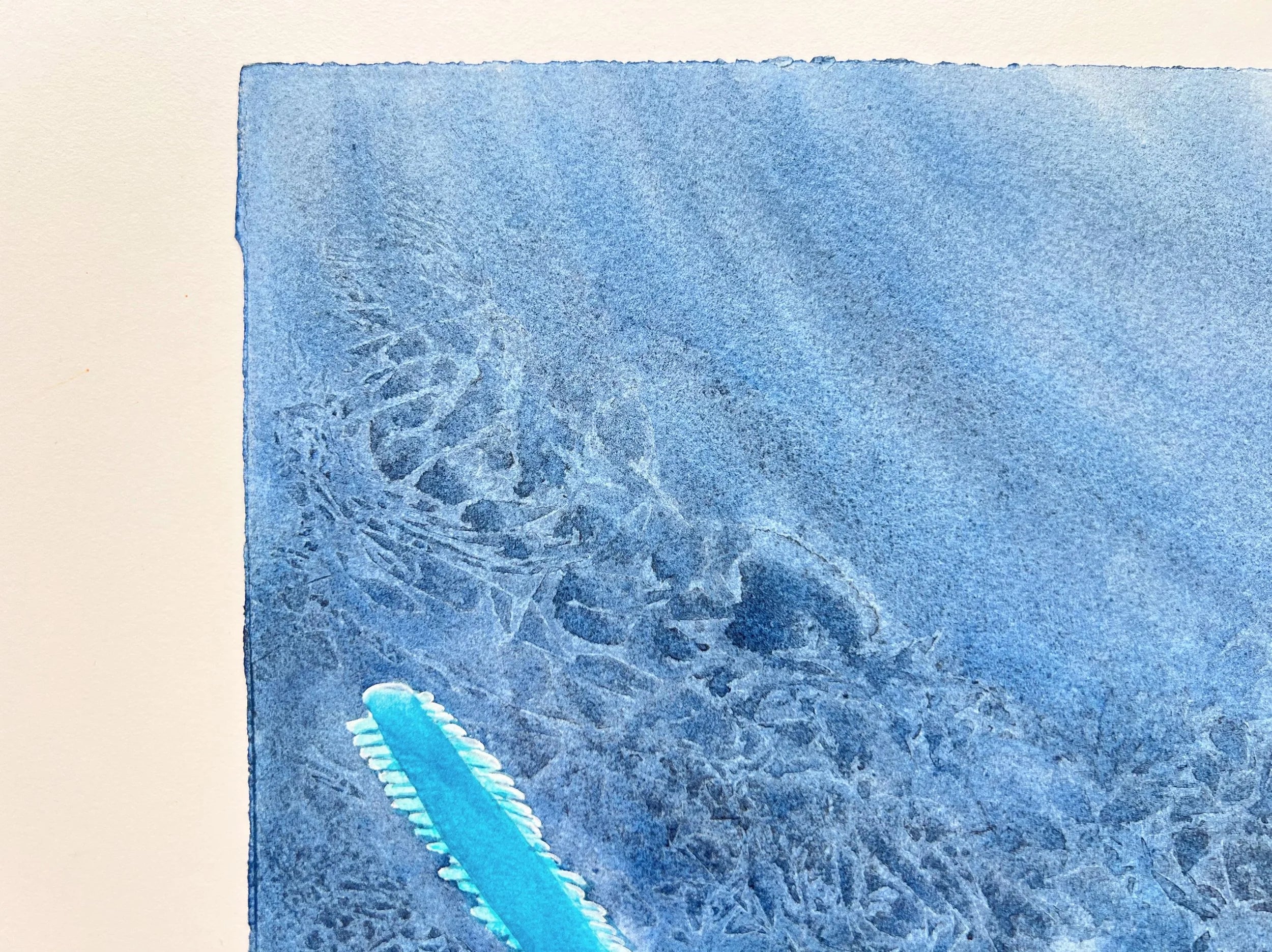 Glowing Sawfish  - Original Watercolor Painting of a Carpenter Shark