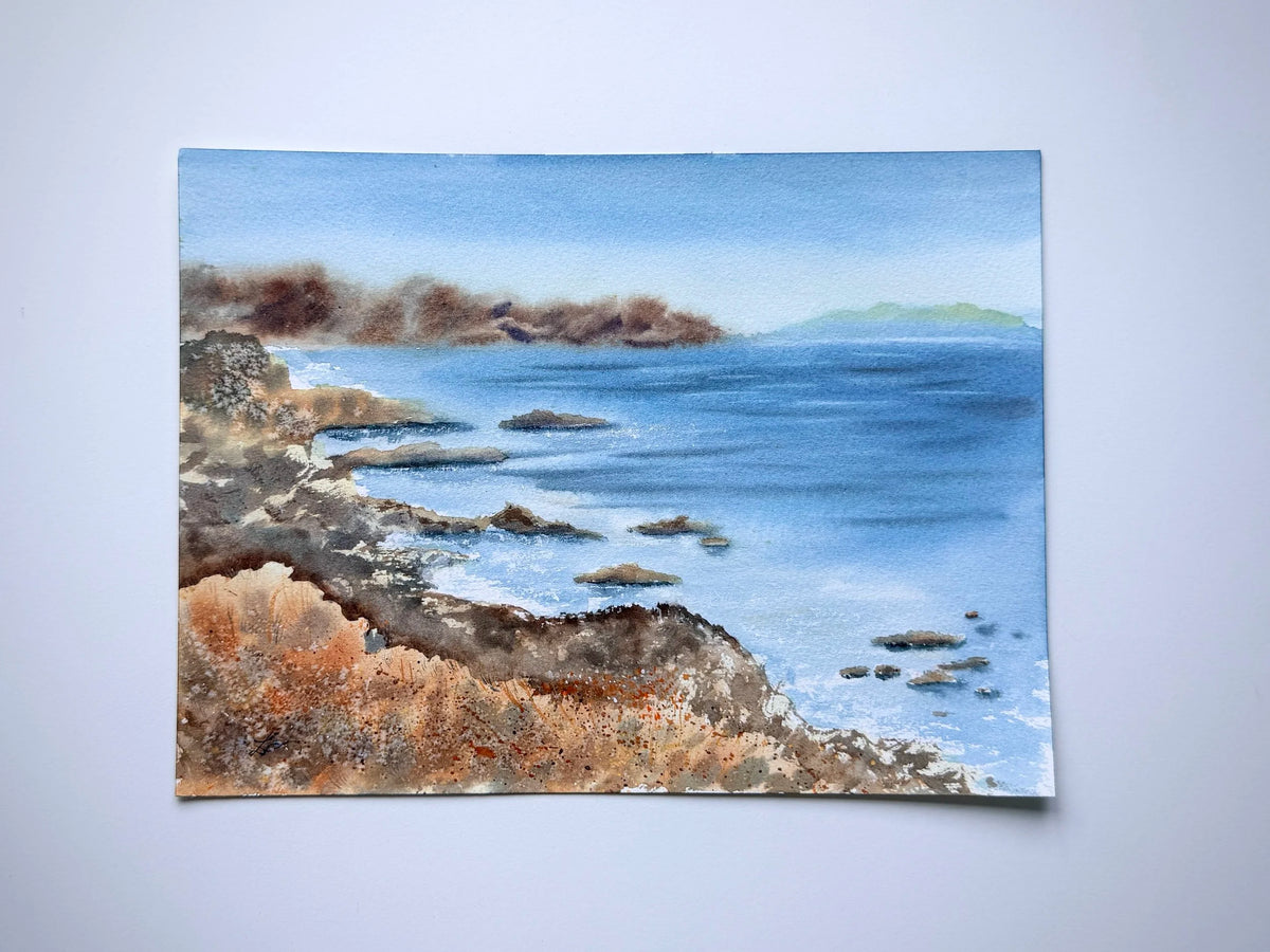 Rocky Shore - Original Watercolor Painting