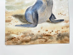 Sunbathing Seal  - Original Watercolor Painting