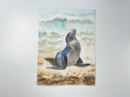 Sunbathing Seal  - Original Watercolor Painting