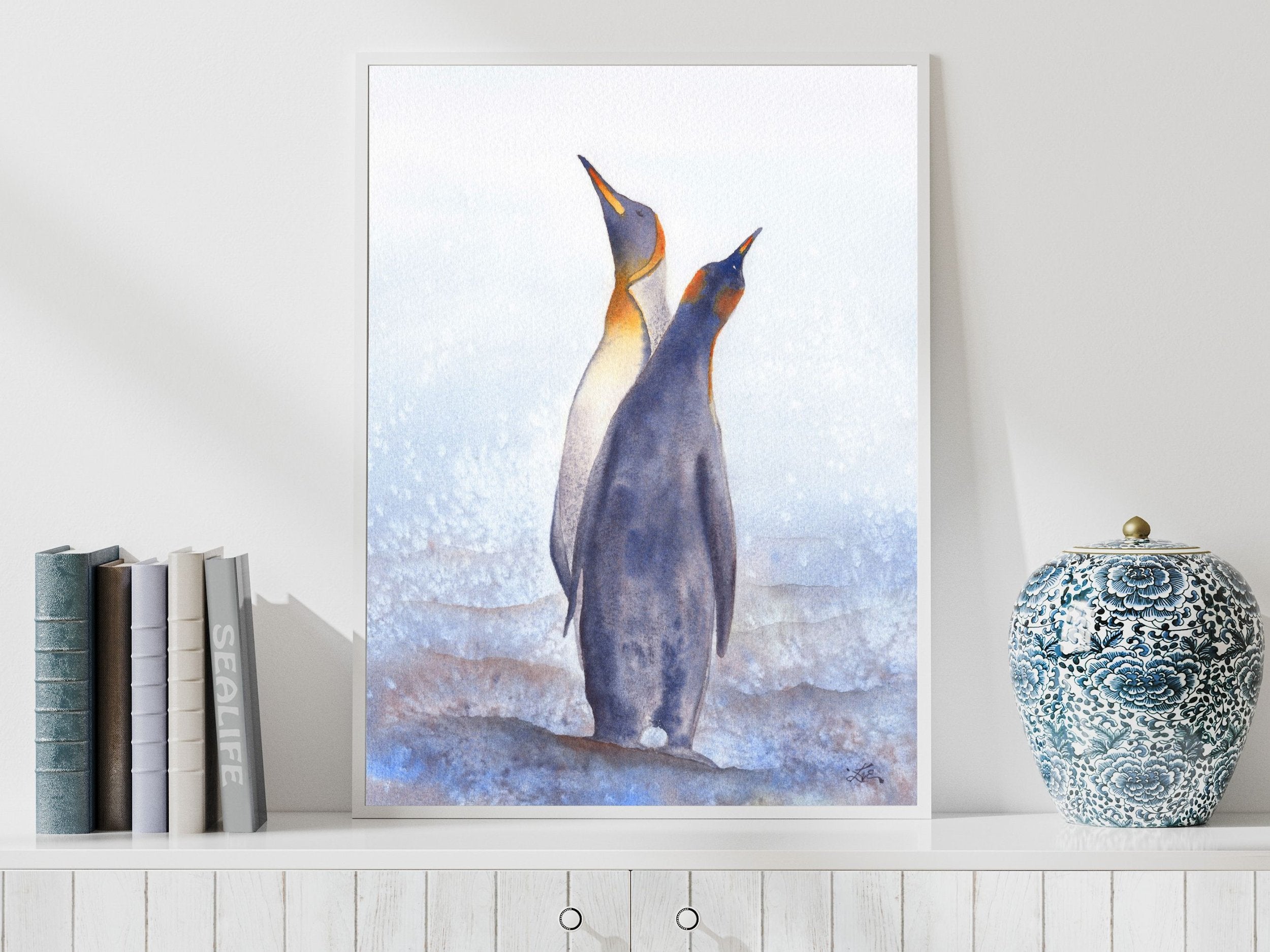 King Penguin Couple - Art Print