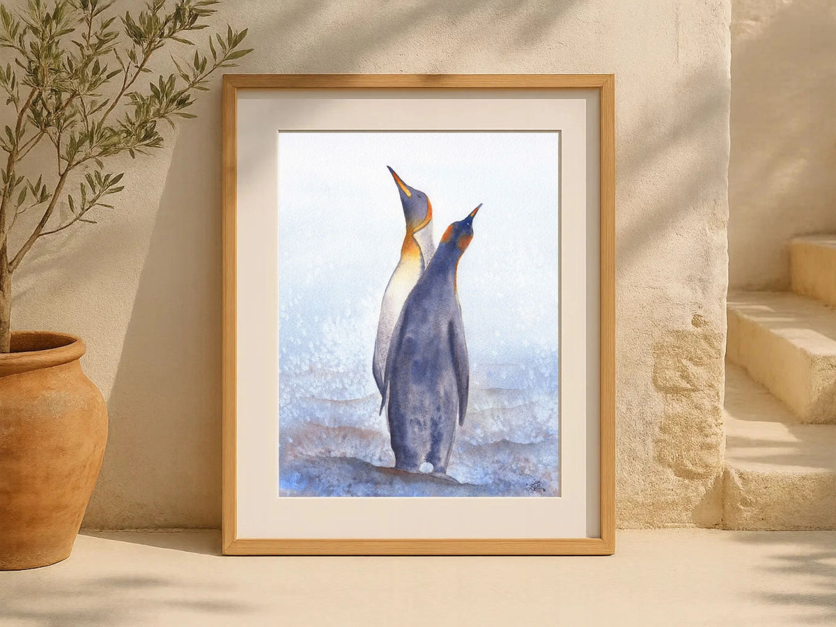 King Penguin Couple - Art Print