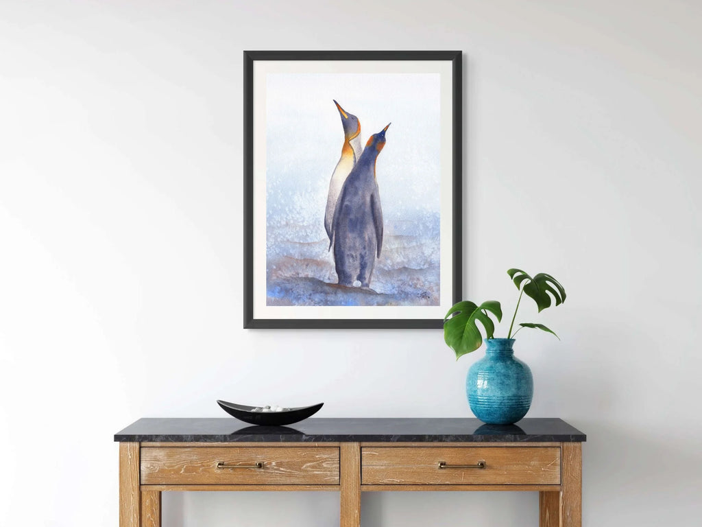 King Penguin Couple - Art Print