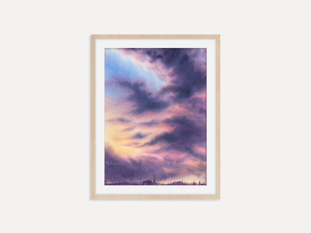 Large Purple Clouds - Art Print