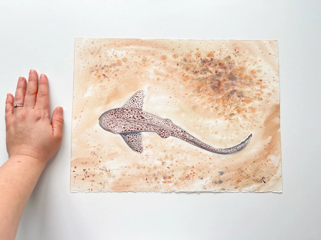 Leopard Shark  - Original Watercolor Painting