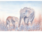 Mother and Baby Elephant - Art Print