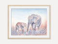 Mother and Baby Elephant - Art Print