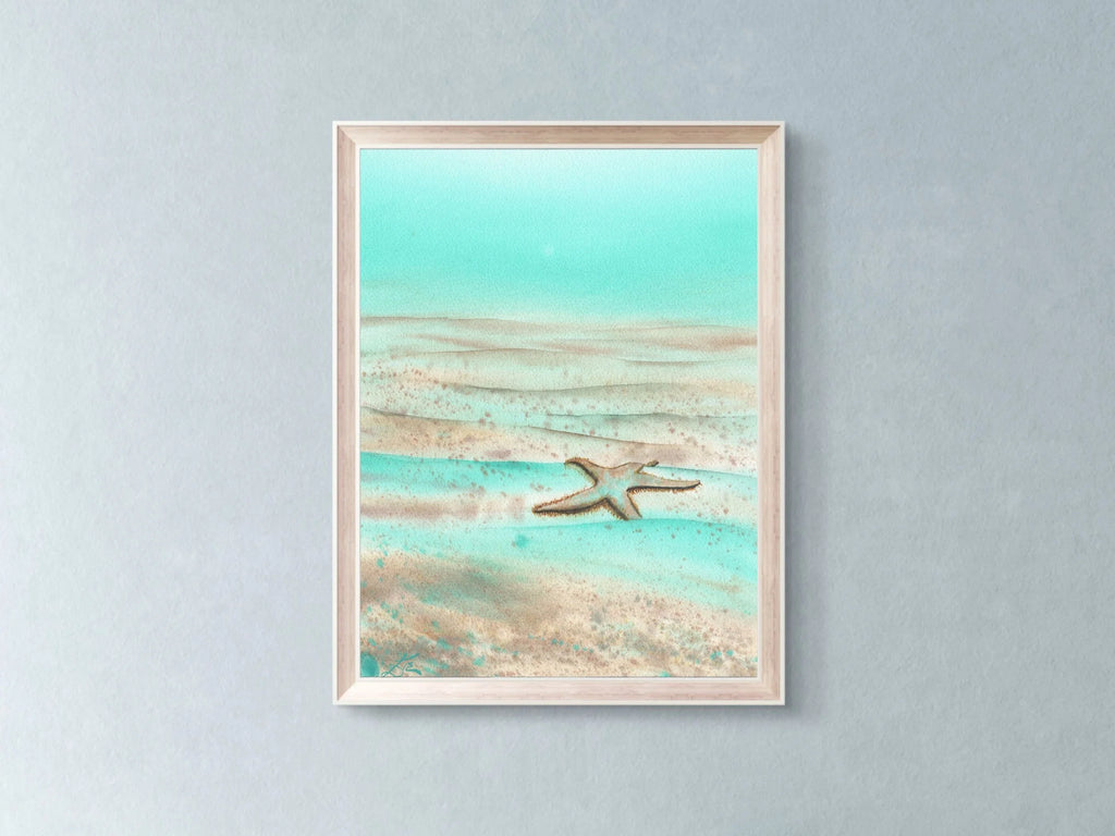 Mint Green Starfish - Art Print