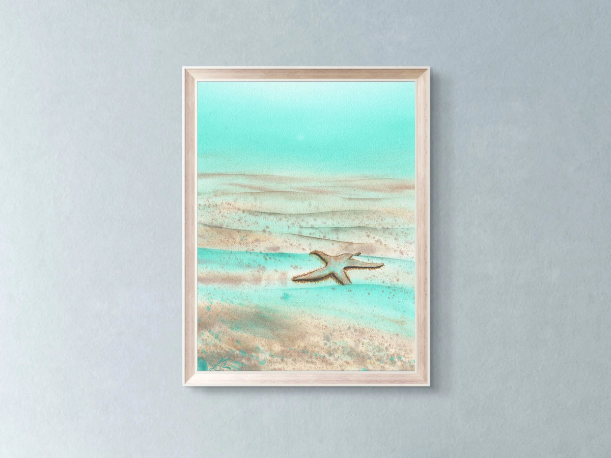 Mint Green Starfish - Art Print