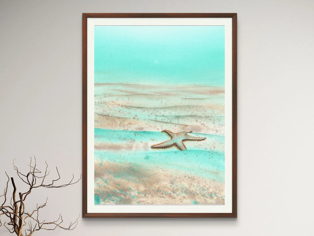 Mint Green Starfish - Art Print
