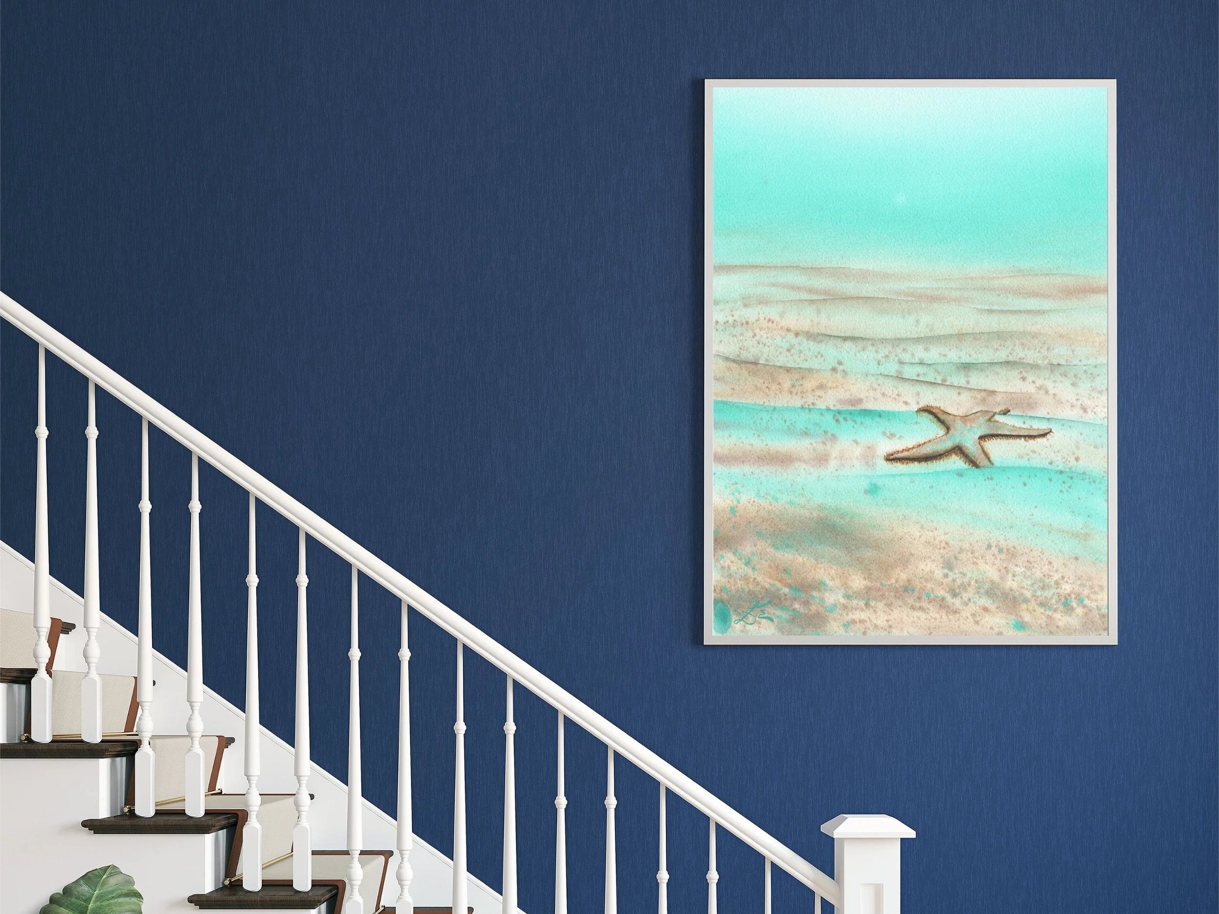 Mint Green Starfish - Art Print