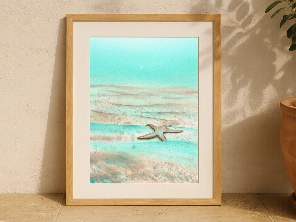 Mint Green Starfish - Art Print