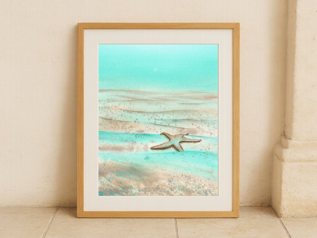 Mint Green Starfish - Art Print