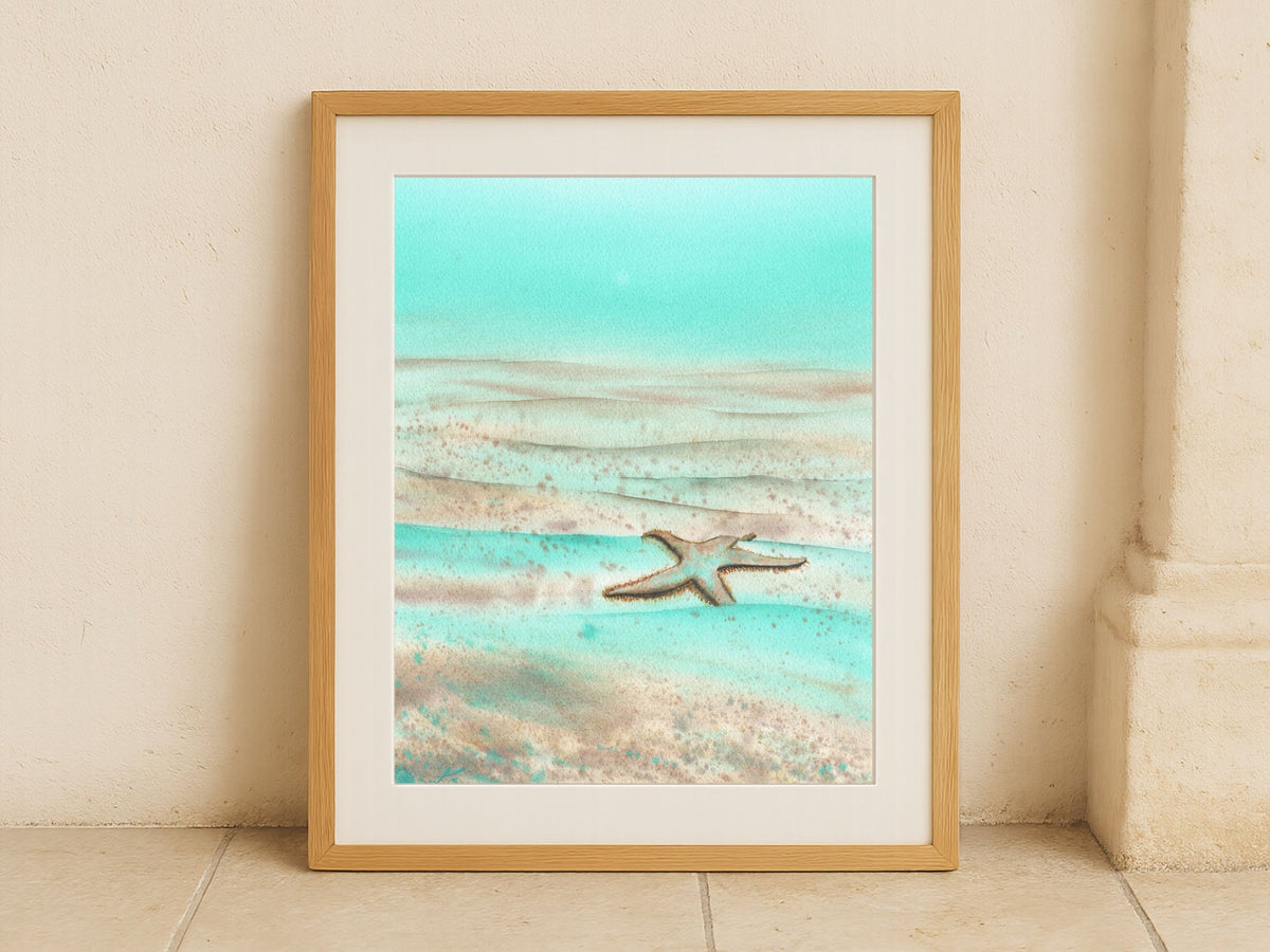 Mint Green Starfish - Art Print