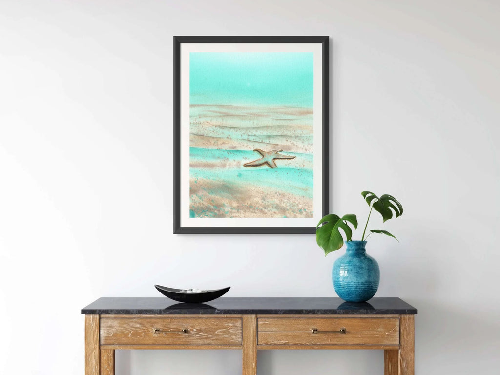 Mint Green Starfish - Art Print