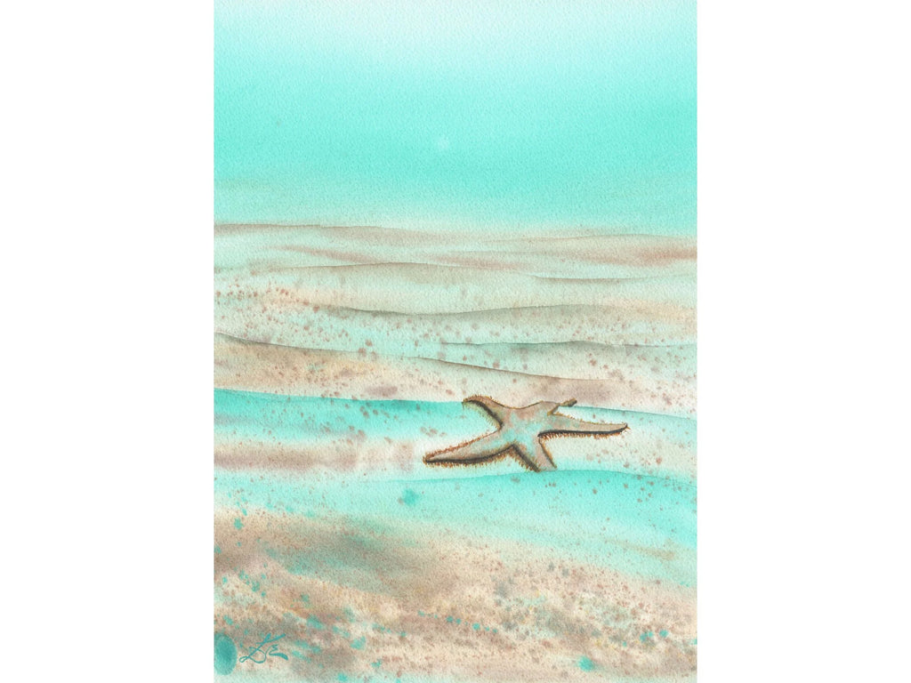 Mint Green Starfish - Art Print