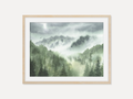 Misty Forest with Pine Trees - Art Print