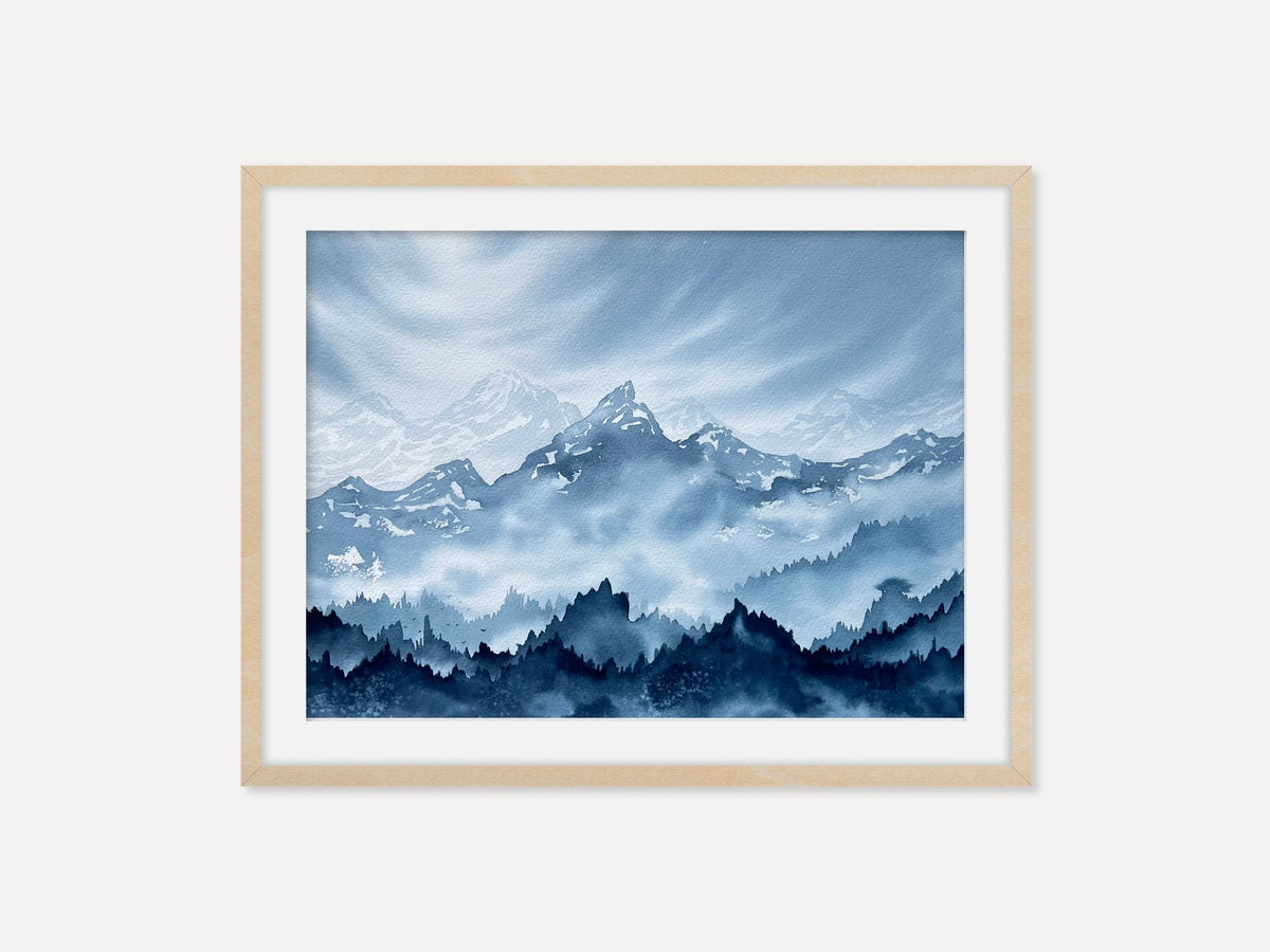 Misty Mountain Valley - Original Watercolor Painting