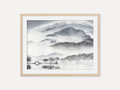 Monochromatic Misty Mountains - Art Print