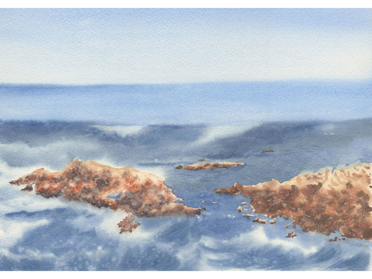Ocean Waves with Rocks  - Art Print