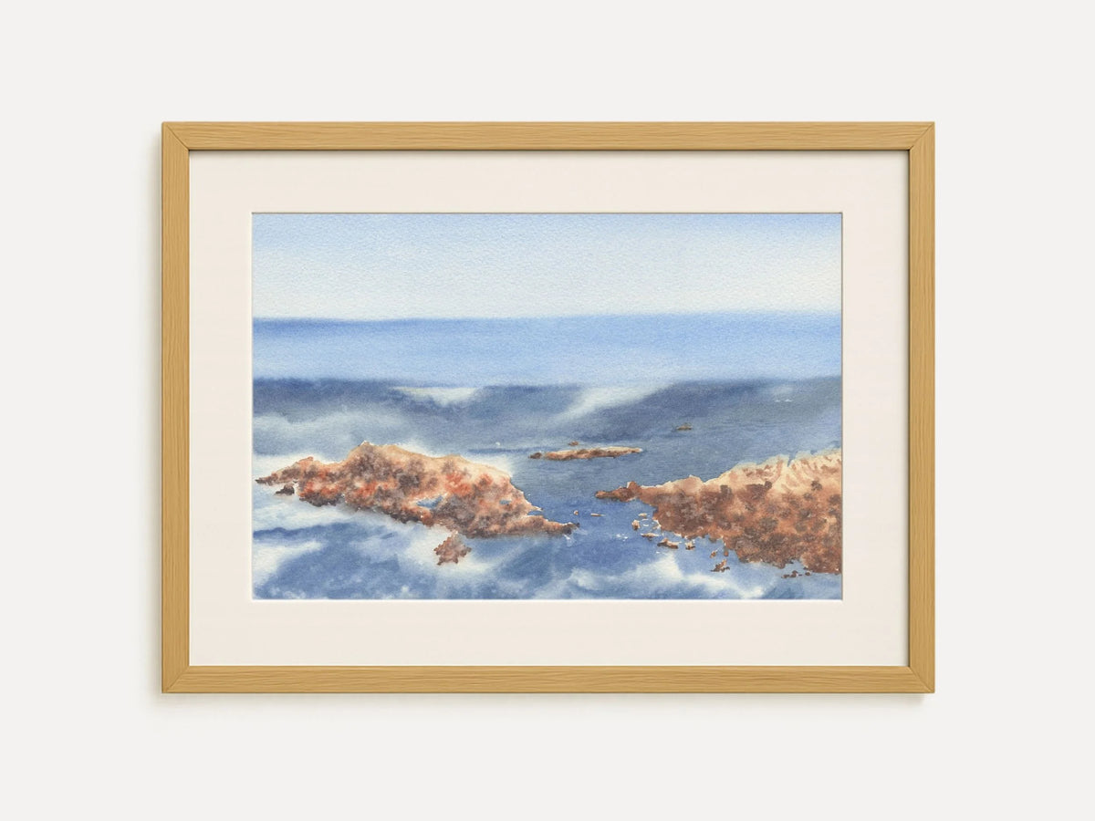 Ocean Waves with Rocks  - Art Print