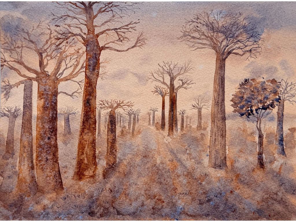 Baobab Trees - Original Watercolor Painting