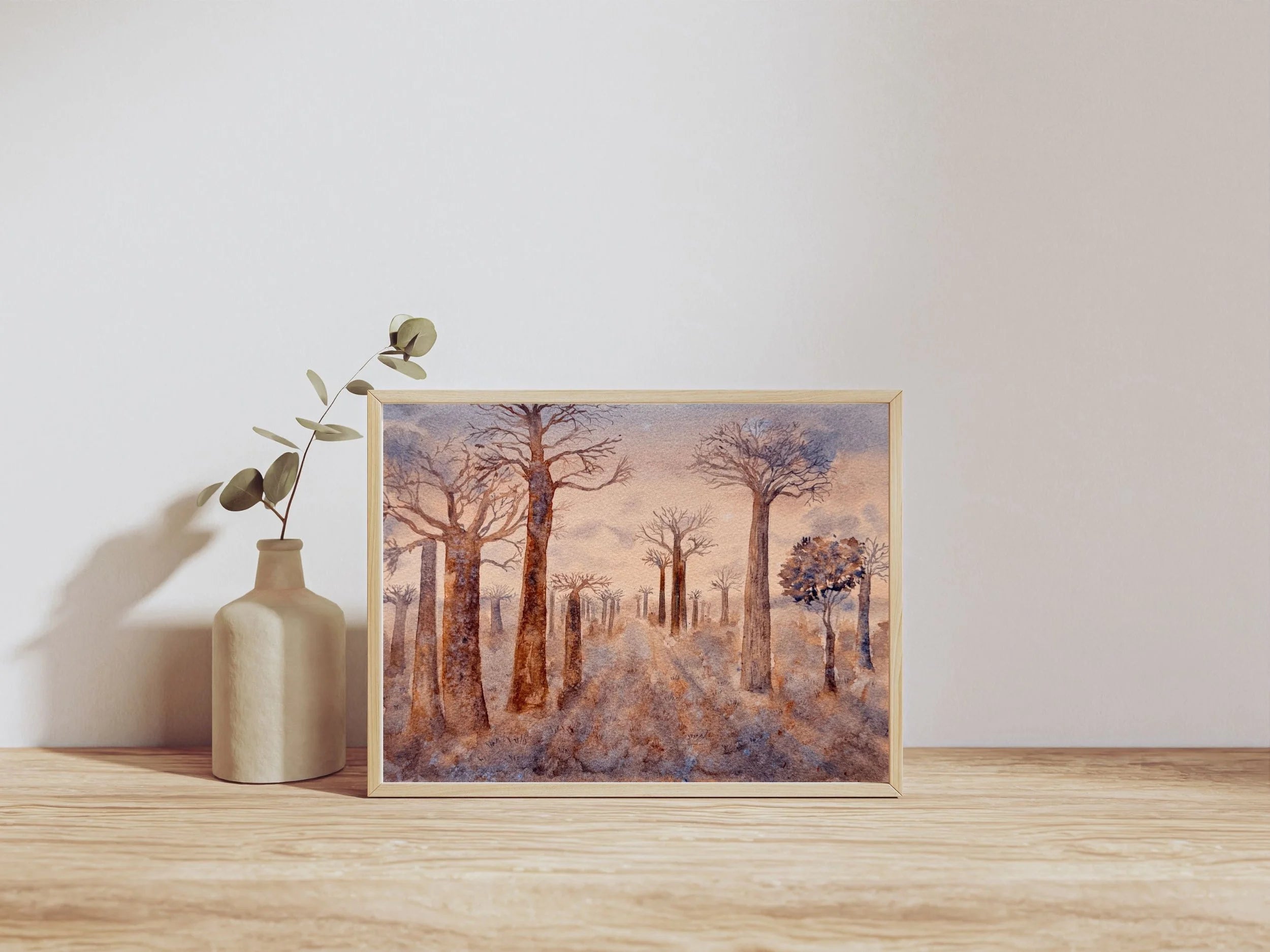 Baobab Trees - Original Watercolor Painting