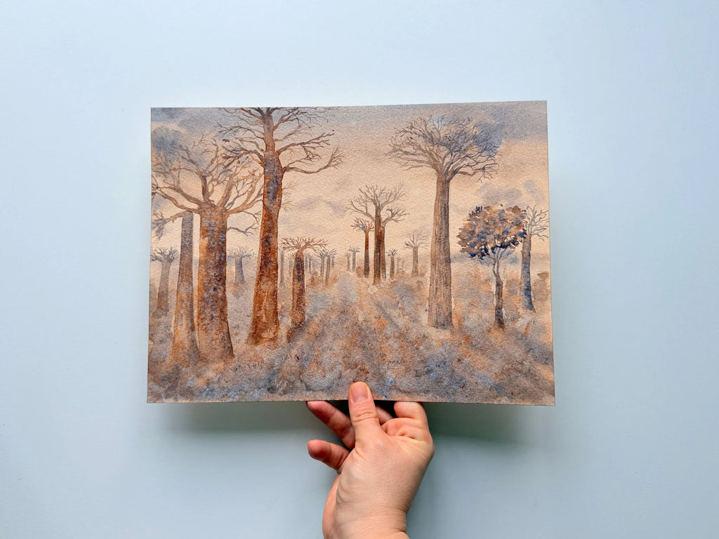 Baobab Trees - Original Watercolor Painting