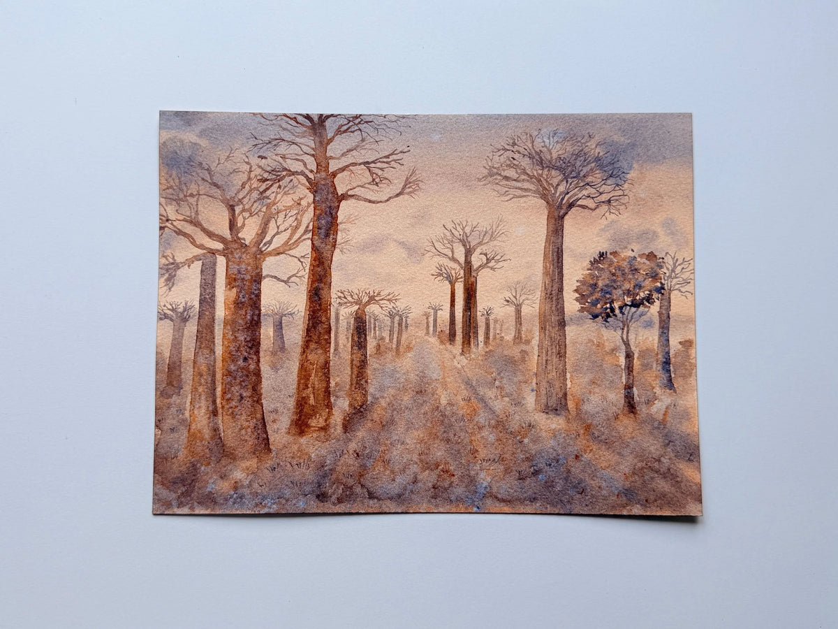 Baobab Trees - Original Watercolor Painting