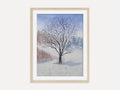 Solitary Winter Tree- Original Watercolor Painting
