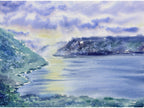 Glowing Sunrays Behind The Clouds - Original Watercolor Painting
