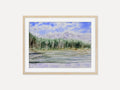 Calm Mountain Lake with Evergreen Trees - Original Watercolor Painting