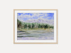 Calm Mountain Lake with Evergreen Trees - Original Watercolor Painting