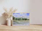 Calm Mountain Lake with Evergreen Trees - Original Watercolor Painting
