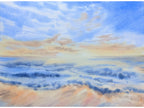 Sunrise Over The Sea - Original Watercolor Painting