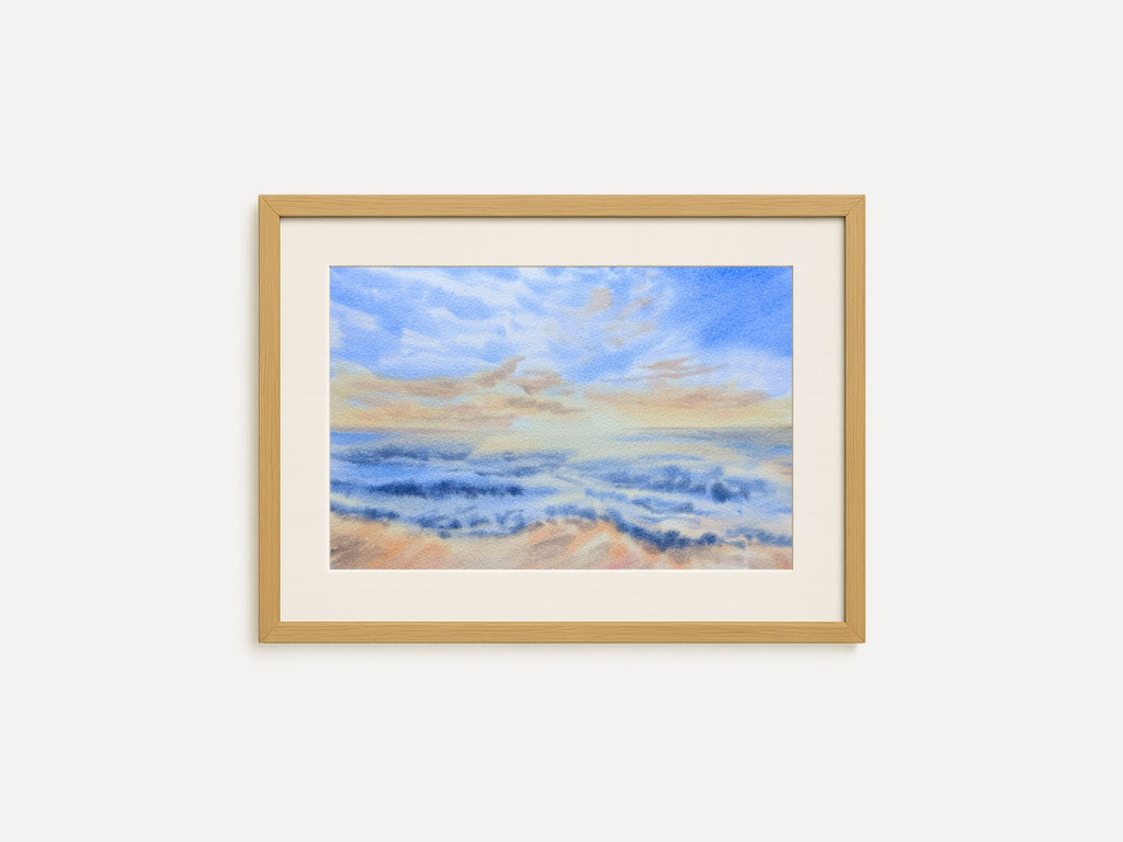 Sunrise Over The Sea - Original Watercolor Painting