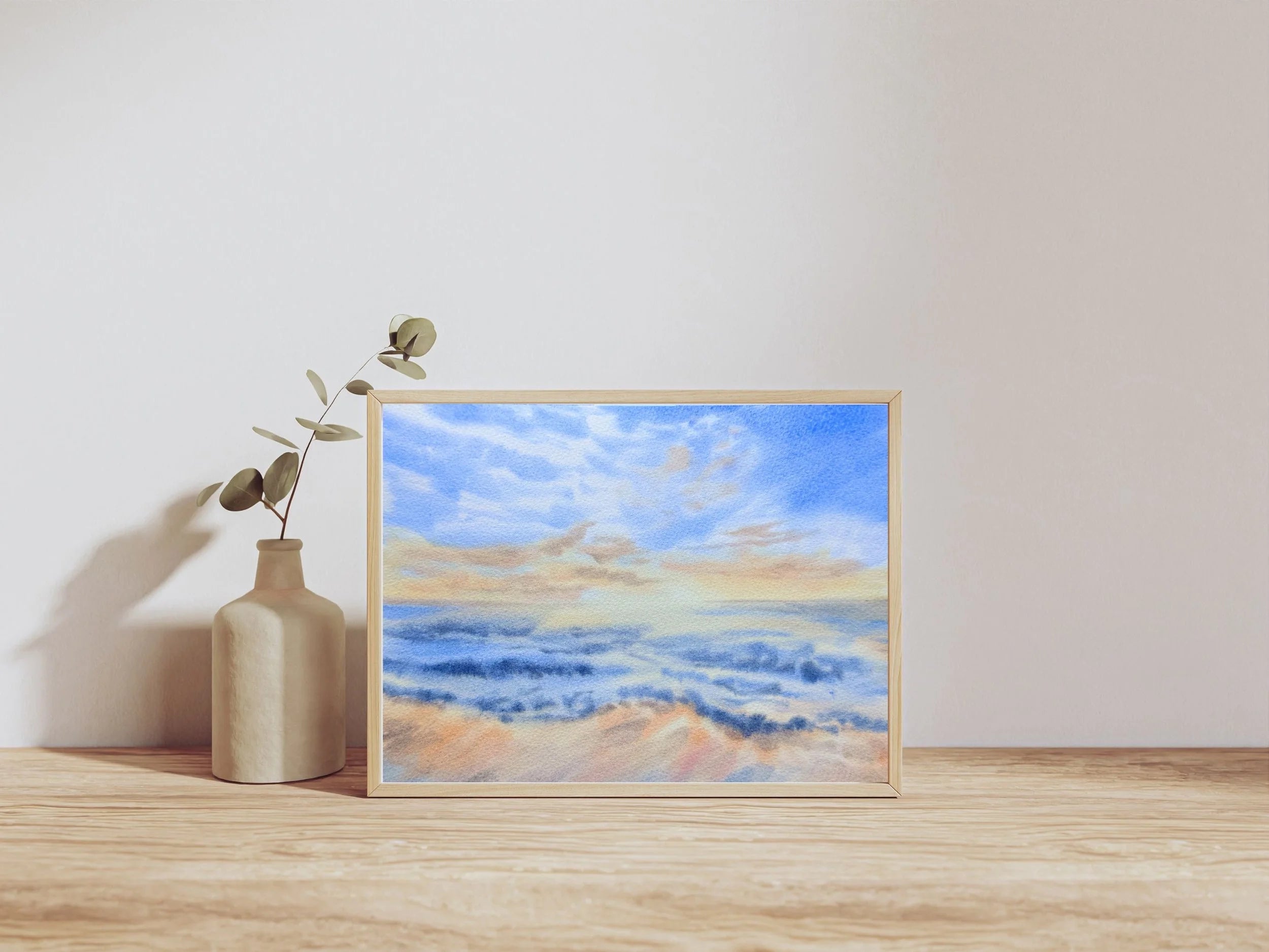 Sunrise Over The Sea - Original Watercolor Painting