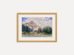 Mountain Cabin Landscape - Original Watercolor Paintings