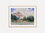 Mountain Cabin Landscape - Original Watercolor Paintings