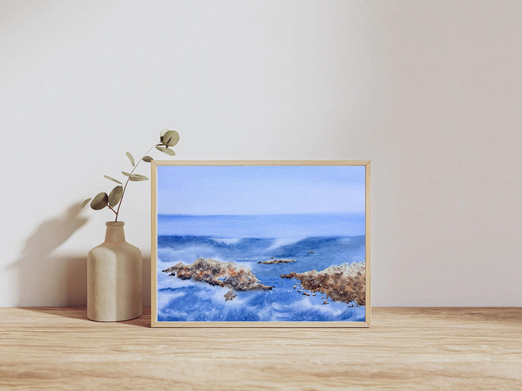 Rocky Seascape Adventures - Original Watercolor Painting