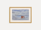Wooden Cabin in The Snowy Mountains - Original Watercolor Paintings