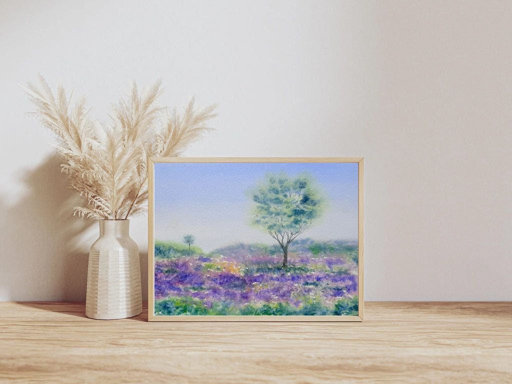 Wild Lavender Meadow - Original Watercolor Painting
