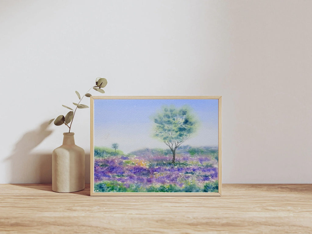Wild Lavender Meadow - Original Watercolor Painting