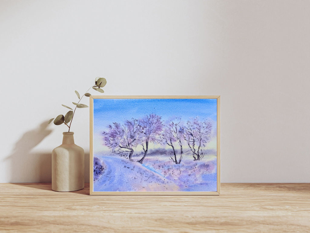 Loose Winter Landscape - Original Watercolor Painting