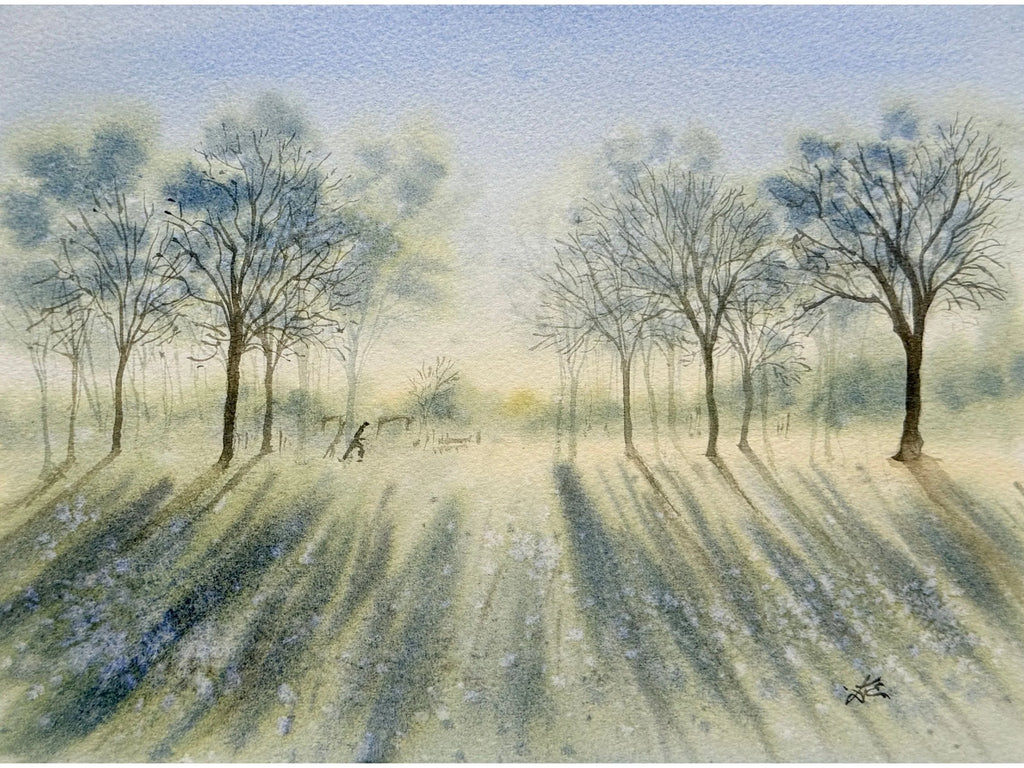 Morning in The Park - Original Watercolor Painting