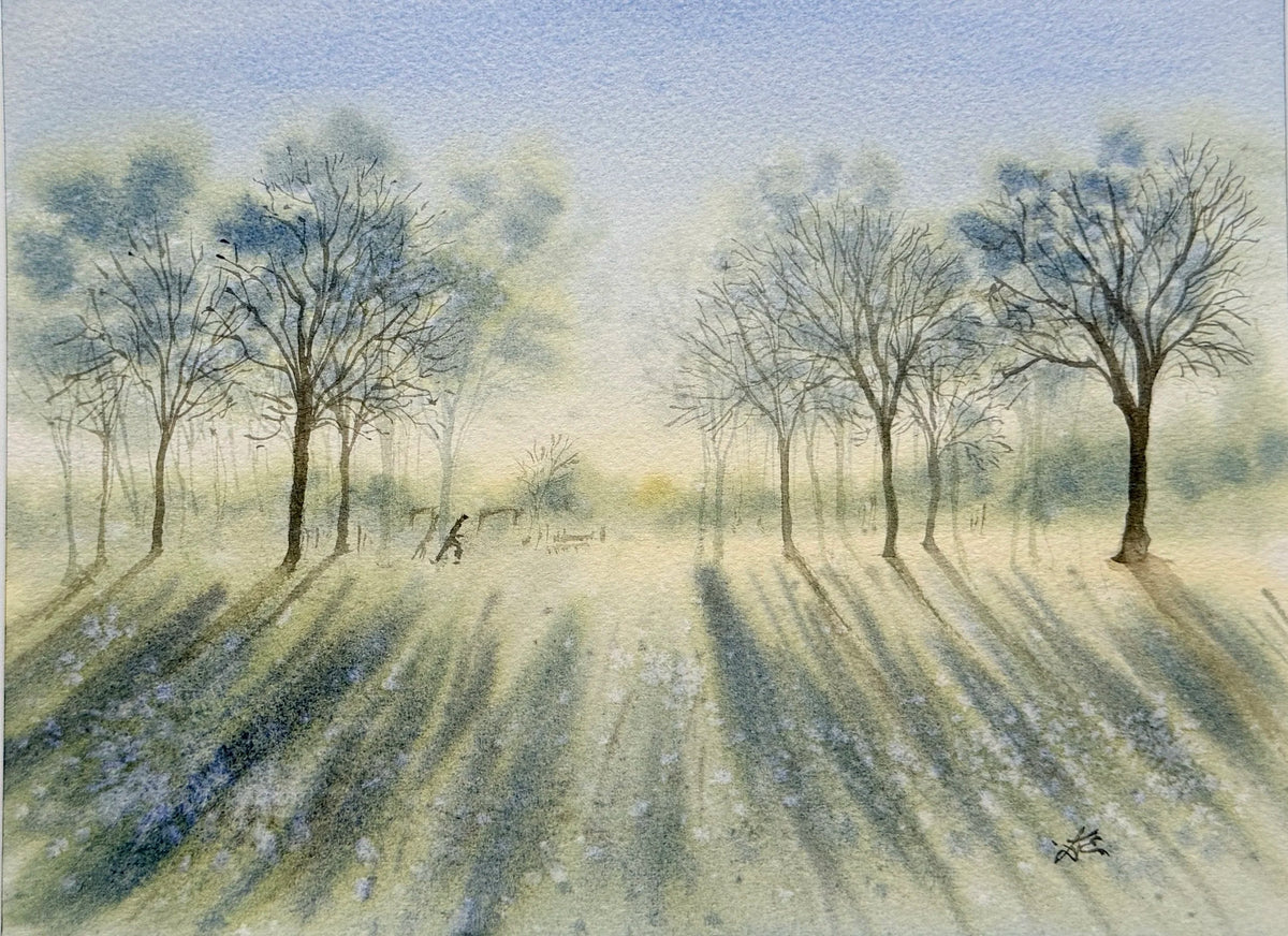 Morning in The Park - Original Watercolor Painting