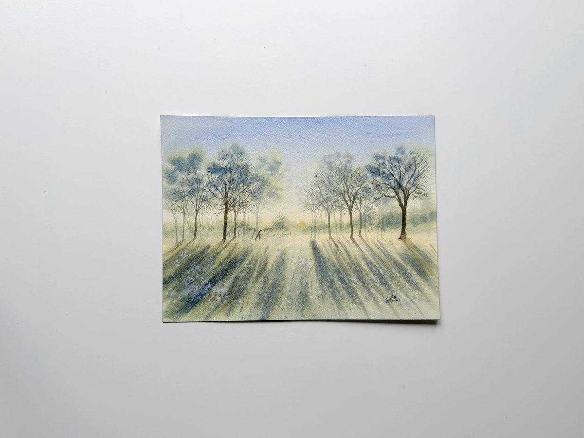 Morning in The Park - Original Watercolor Painting