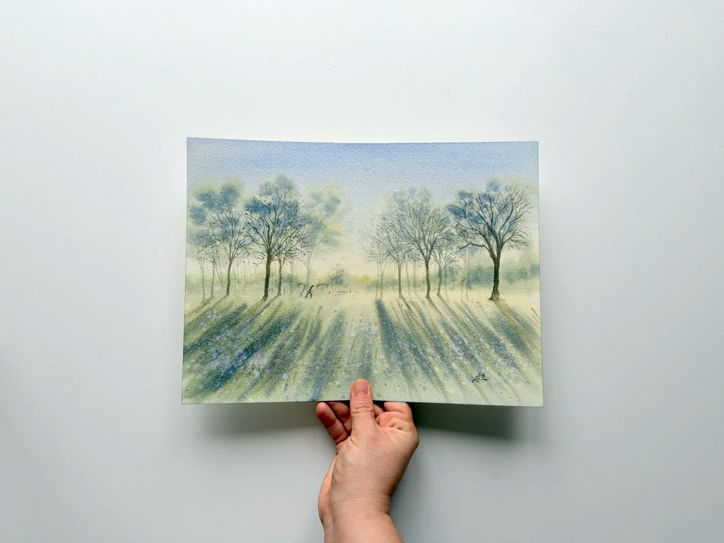 Morning in The Park - Original Watercolor Painting