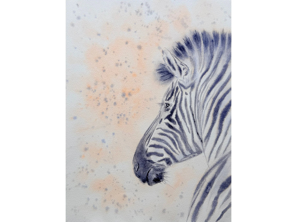Zebra Portrait - Original Watercolor Paintings